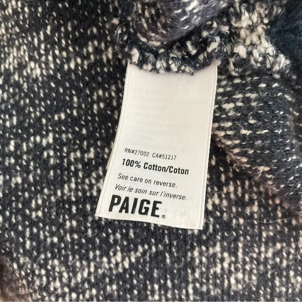PAIGE Jeans Sweater Size Small Dark Navy and Cream White Marled